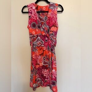 Prana Orange and Pink Paisley Wrap Dress